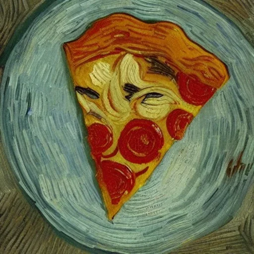 Portrait of a pizza by Van Gogh