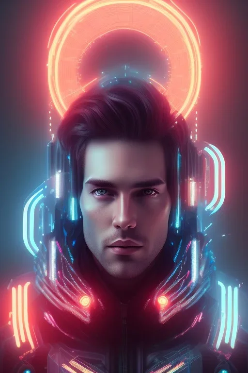 cyberpunk, head, men, portrai, tron