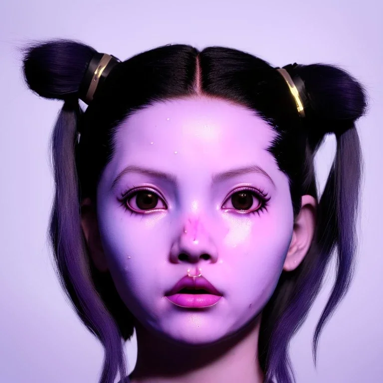 perfect symmetry, cyber Rosalía artist, black eyeliner, cyberpunk, ghost in the shell anime style, pigtails hair, gold, pink, geisha, led lights, fog, rain, latex, soft color, highly detailed, art stations, concept art, smooth, unreal engine 5, god rays, ray tracing, RTX, lumen lighting, ultra detail, volumetric lighting, 3d, finely drawn, high definition, high resolution.