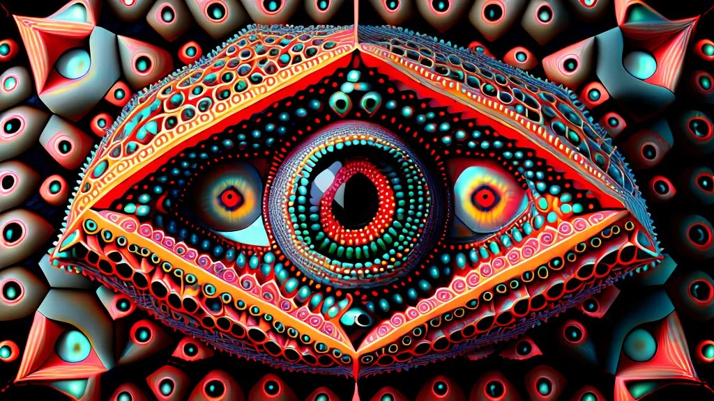 impossible octaedric jeweled paradox geometry infinite coral with eyes