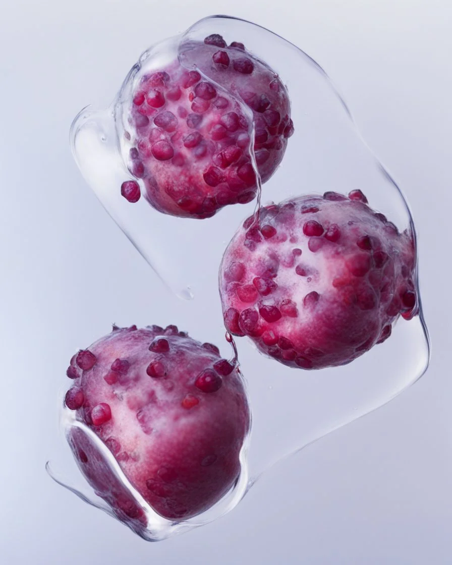 pomegranate fruit refraction under water