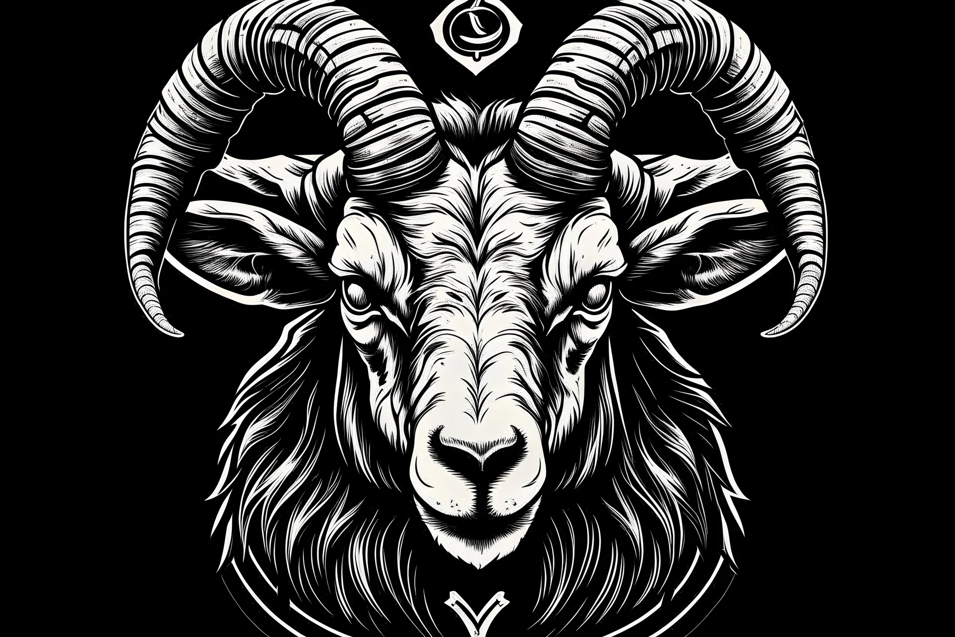 give me a satanic goat like a virtual assistent logo