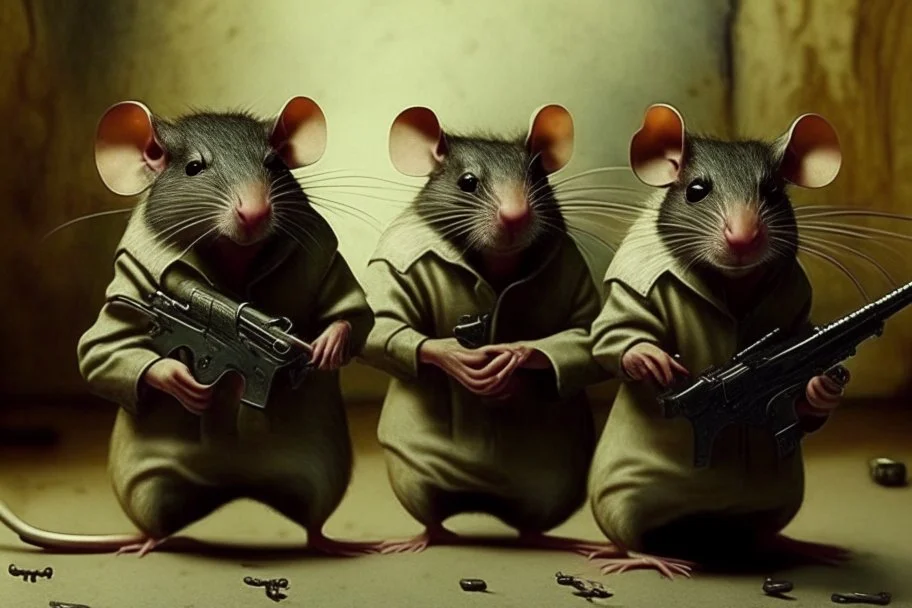 rats with guns (like in the pulp fiction)