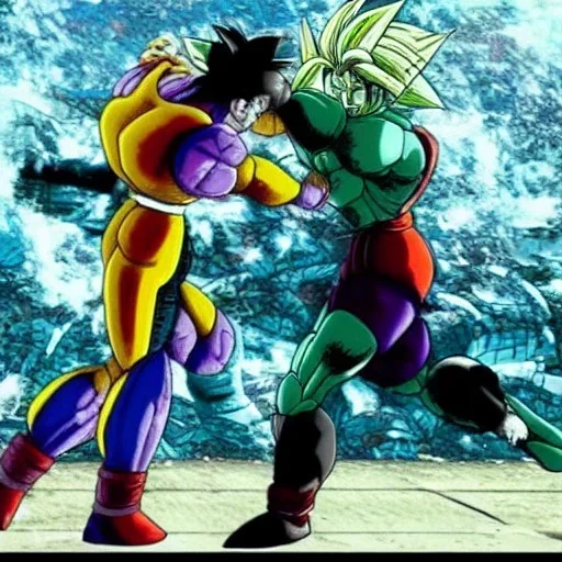 Fight scene between cell and goku