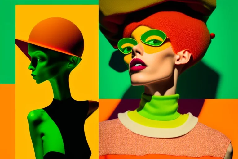 whimsical arafed nonsense, patchwork vibe, whimsical downtown street, (((exaggerated body parts))), (((oversize head))), sharp color contrasts, amazing shadows, (((exaggerated limbs and head))), minimal cozy, warm palette, bright bold warm summer green yellow orange black colors, color leak, heavily distorted views, amazing parallels, amazing reflections, schematic figures