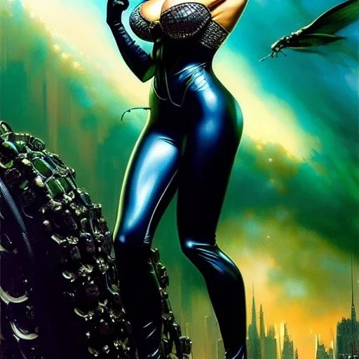 fullbody portrait 'beautiful Sexy Busty CatWoman',wearing skintight transparent suit,crystal clear green eyes,painting by gaston bussiere, greg rutkowski, yoji shinkawa, yoshitaka amano, tsutomu nihei, donato giancola, tim hildebrandt, oil on canvas, cinematic composition, extreme detail,fit full head inside picture,32k