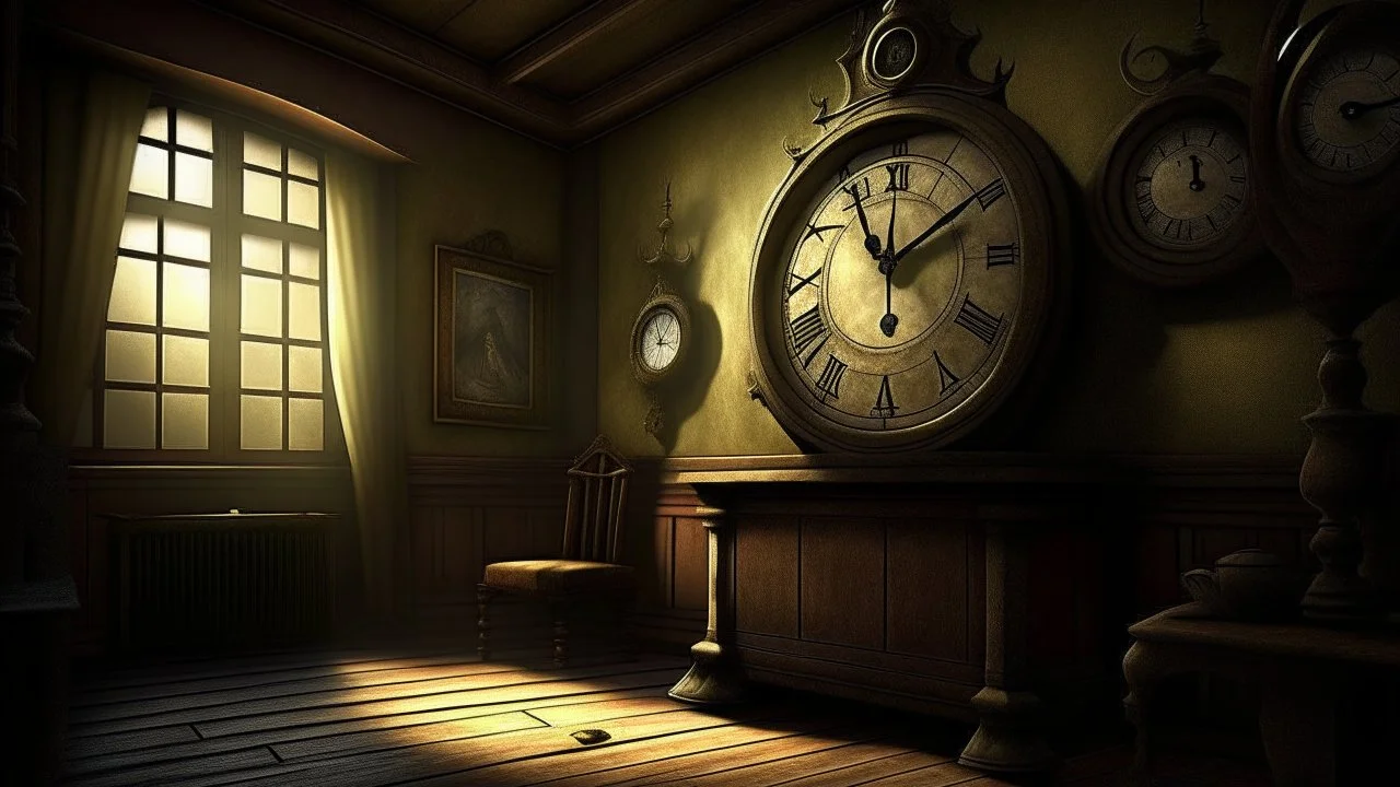 When Alexander brings the haunted clock into his house, it changes the atmosphere in the same instant. The air in the room seems to be heavy with an unfamiliar weight, and the hero's pulse quickens in anticipation to discover what this ancient clock will hold. The light in the room gradually changes, with intermittent lights and shadows moving strangely on the walls. Alexander feels distant whispers and hidden voices creeping through time. The furniture begins to move slowly, and a subtle sound