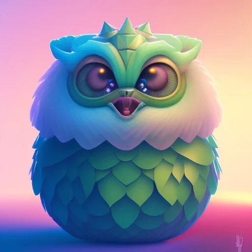 clean art of a cute fantasy creature made of segments of stone, soft lighting, soft pastel gradients, high definition