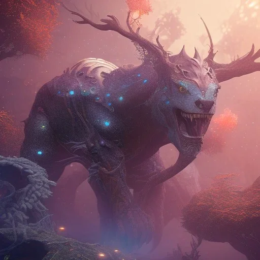 magical creature in a mysterious cosmic backdrop, celestial ambience, soft lighting, unreal engine 5 volumetric lighting, intricate details, realistic style, 8k resolution