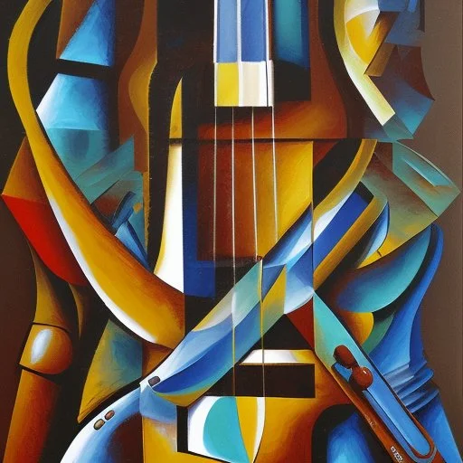 picasso abstract brown guitar more cubism