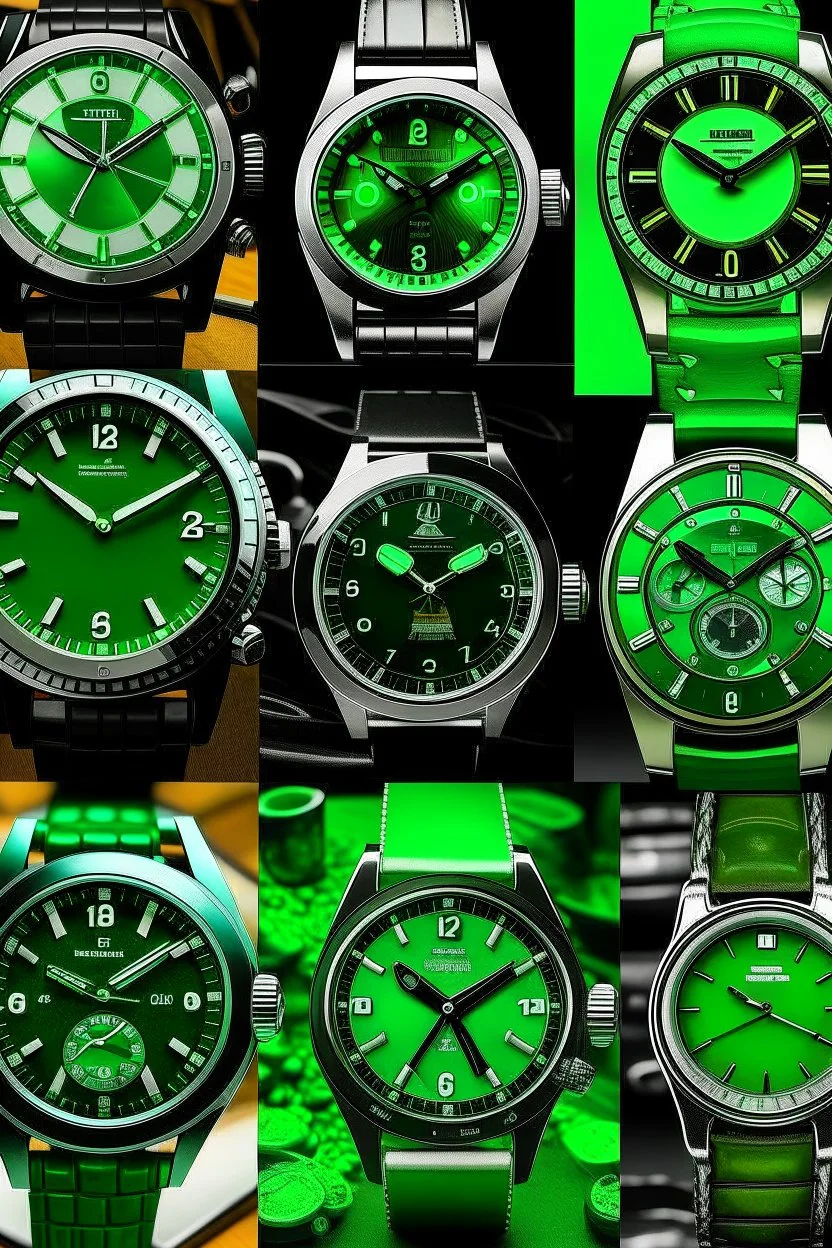 generate image of green face watch companies which seem real for blog