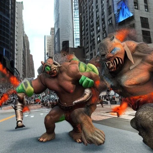 orcs attack, new york city 2022, fleeing civilians