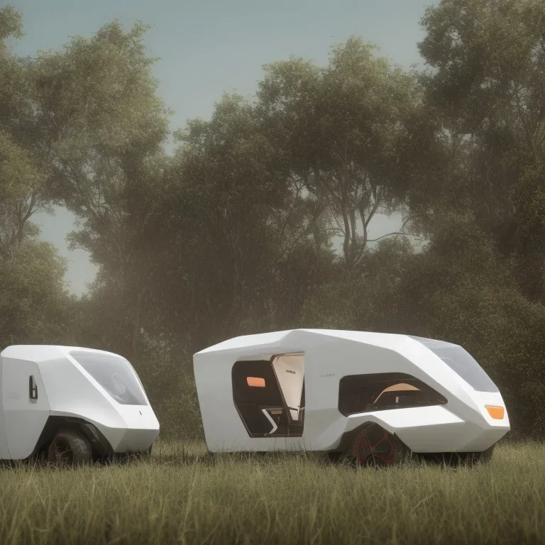 An autonomous electric recreational vehicle for traveling outside the city to nature, and when the vehicle reaches nature it splits into 2 units, one a residential unit and the other becomes a small vehicle