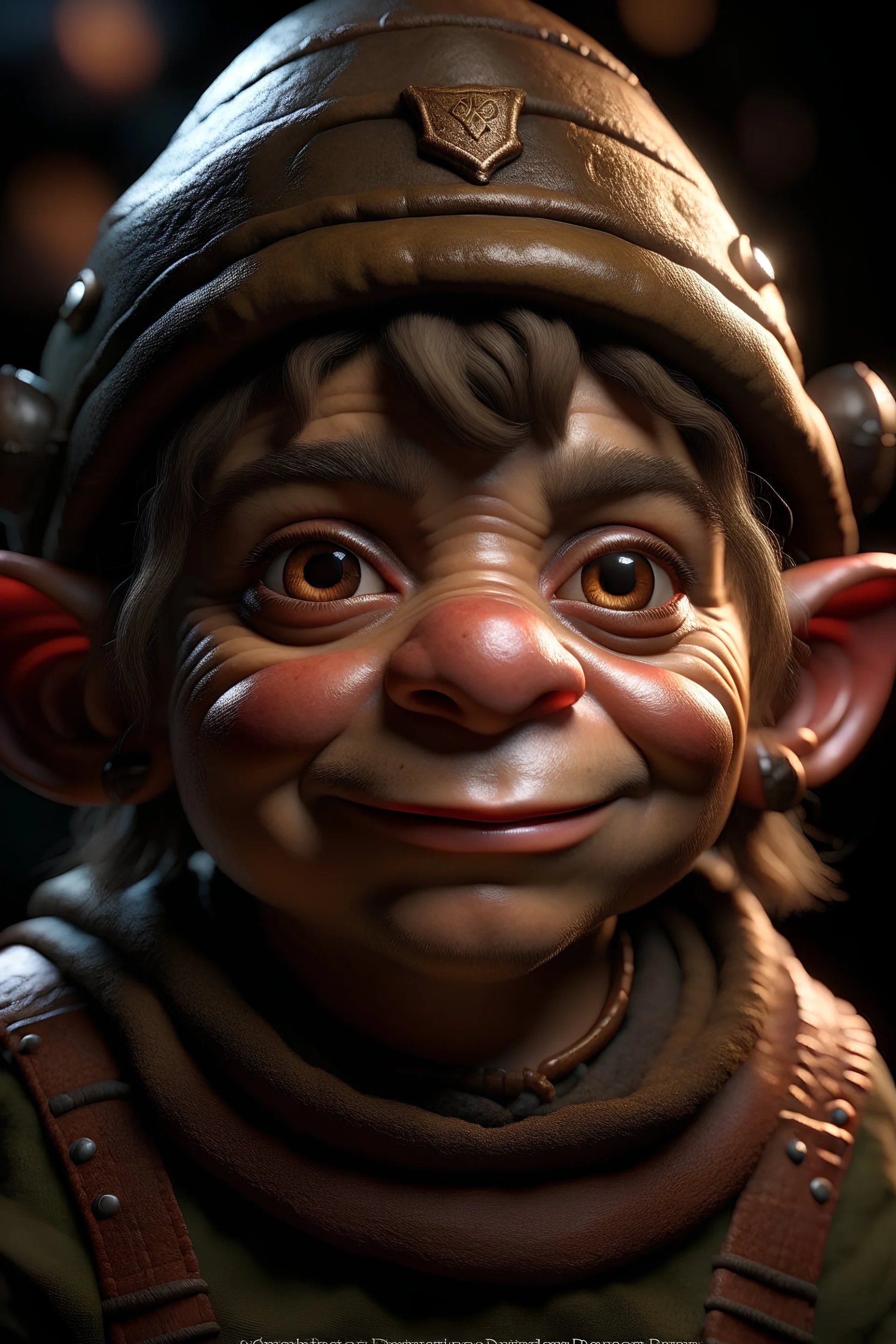 dnd character art of a hobbit halfling rogue. adult face, high resolution cgi, 3d , tiny ears , unreal engine 6, high detail, intricate, cinematic.