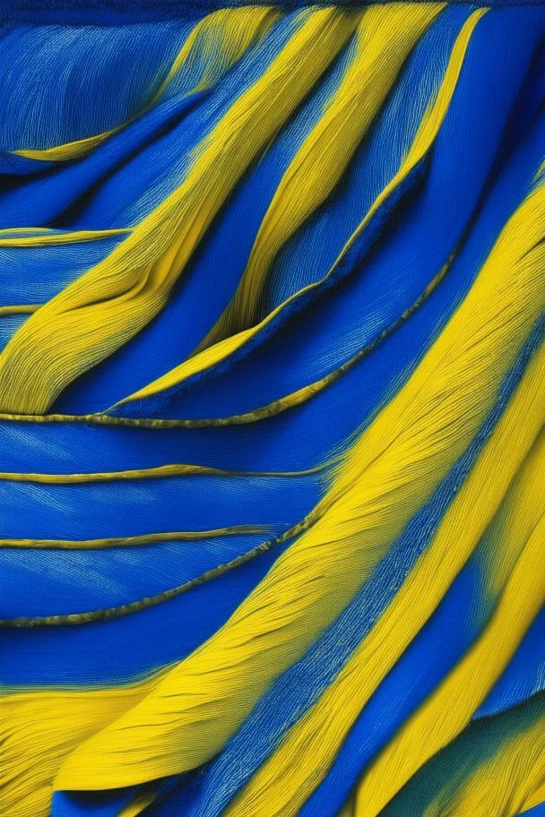 image woven from blue silk and yellow velvet strips