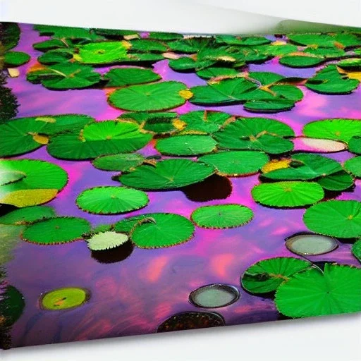 Lotus pond in forest psychedelic