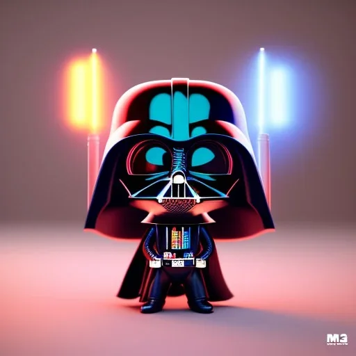 tiny cute {Darth Vader} toy, standing character, soft smooth lighting, soft pastel colors, skottie young, 3d blender render, polycount, modular constructivism, pop surrealism, physically based rendering, square image