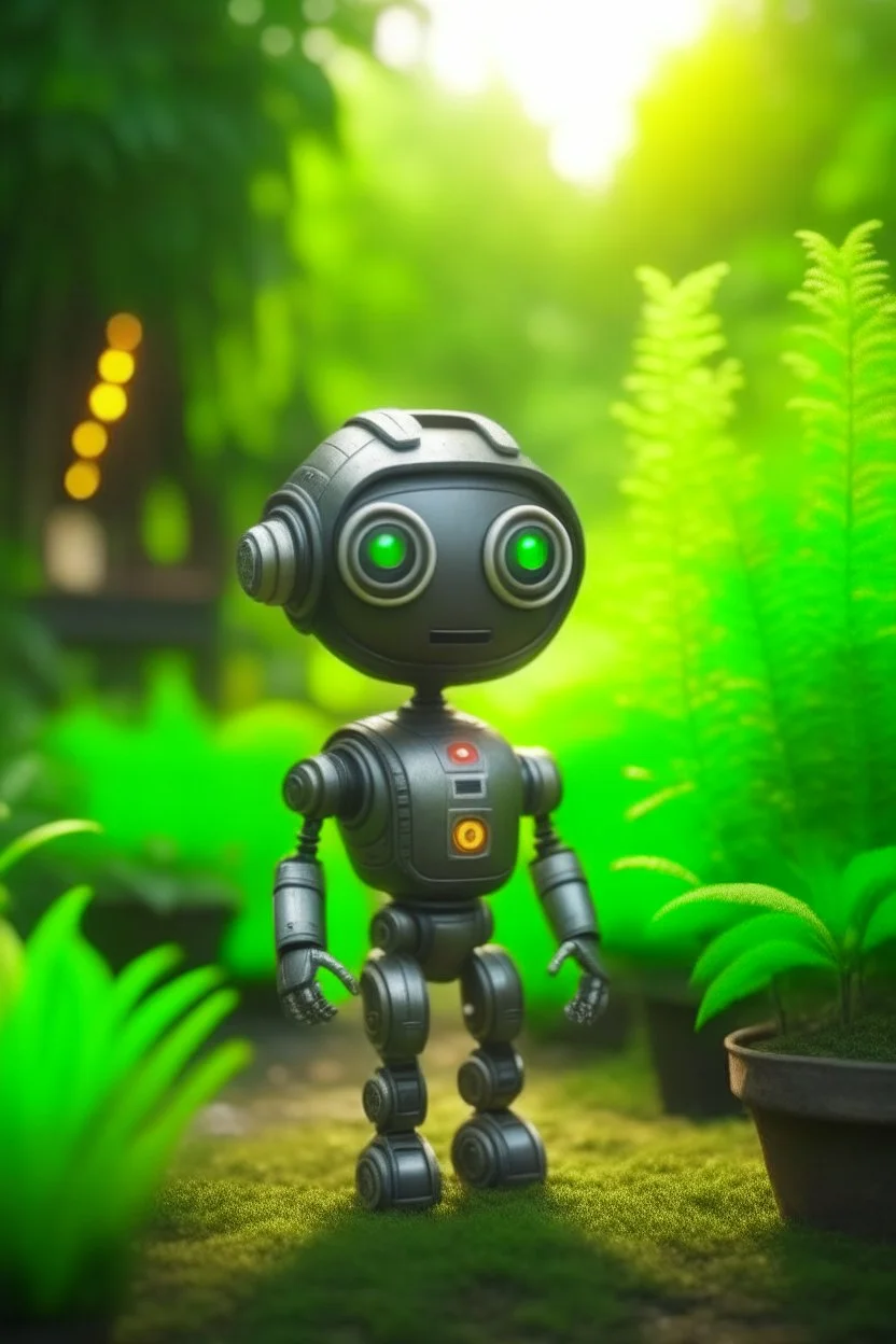 adorable cute chat priest robot in garden, with short punk hair and real human eyes, its such a perfect day, motion blur, smoke, 8k, downlight, soft light, depth of field, photorealism, trending on art station, lotsa detail