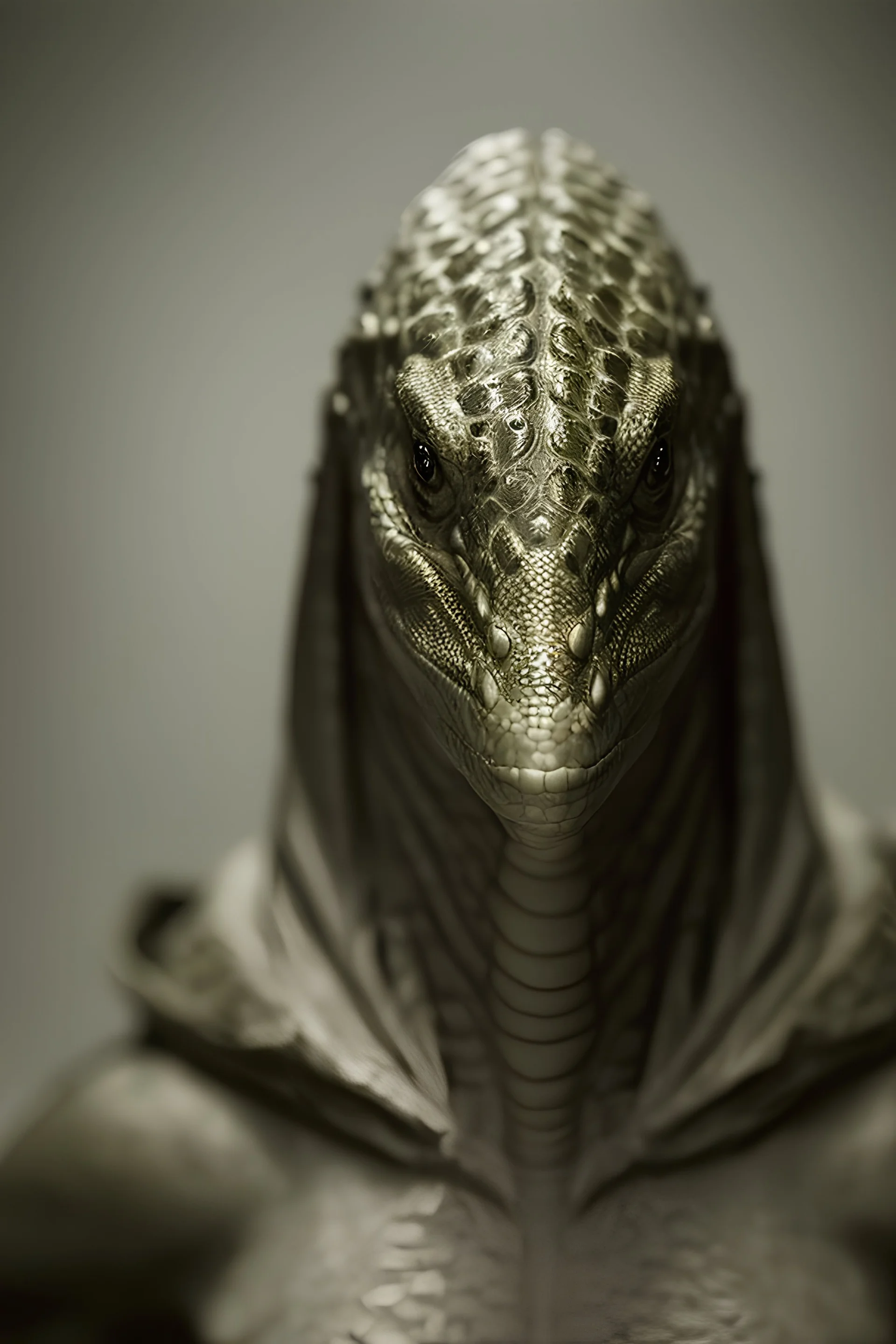 Photoreal Gorgeous Stealthy hooded lizardman forgotten realms by lee jeffries, octane render, 8k, high detail