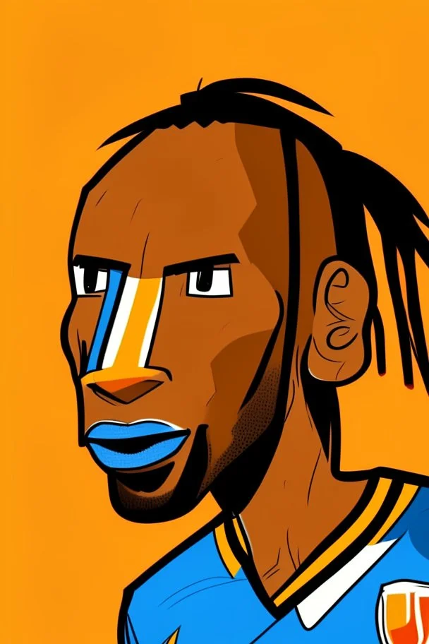 Drogba Footballer, cartoon 2d