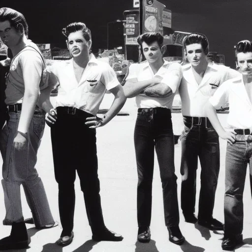 a 50s Greaser ROCK BAND