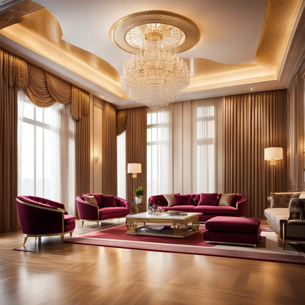 luxury room with luxury furniture ,wide floor for dancing