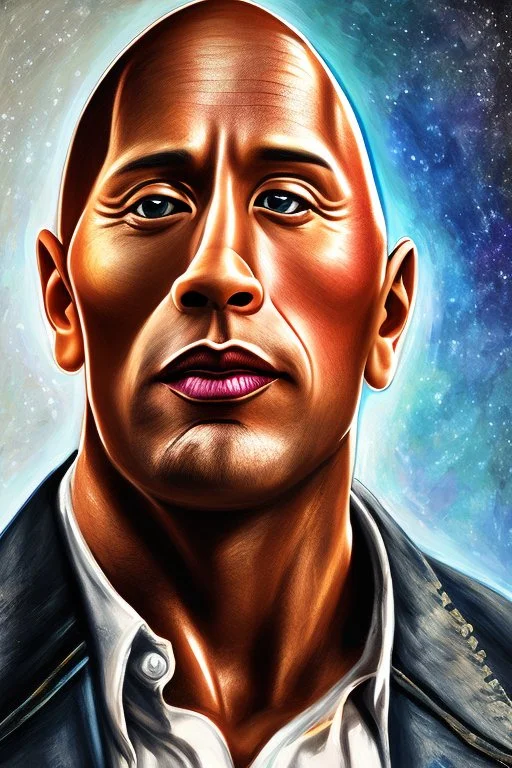 portrait of dwayne the rock johnson by picasso