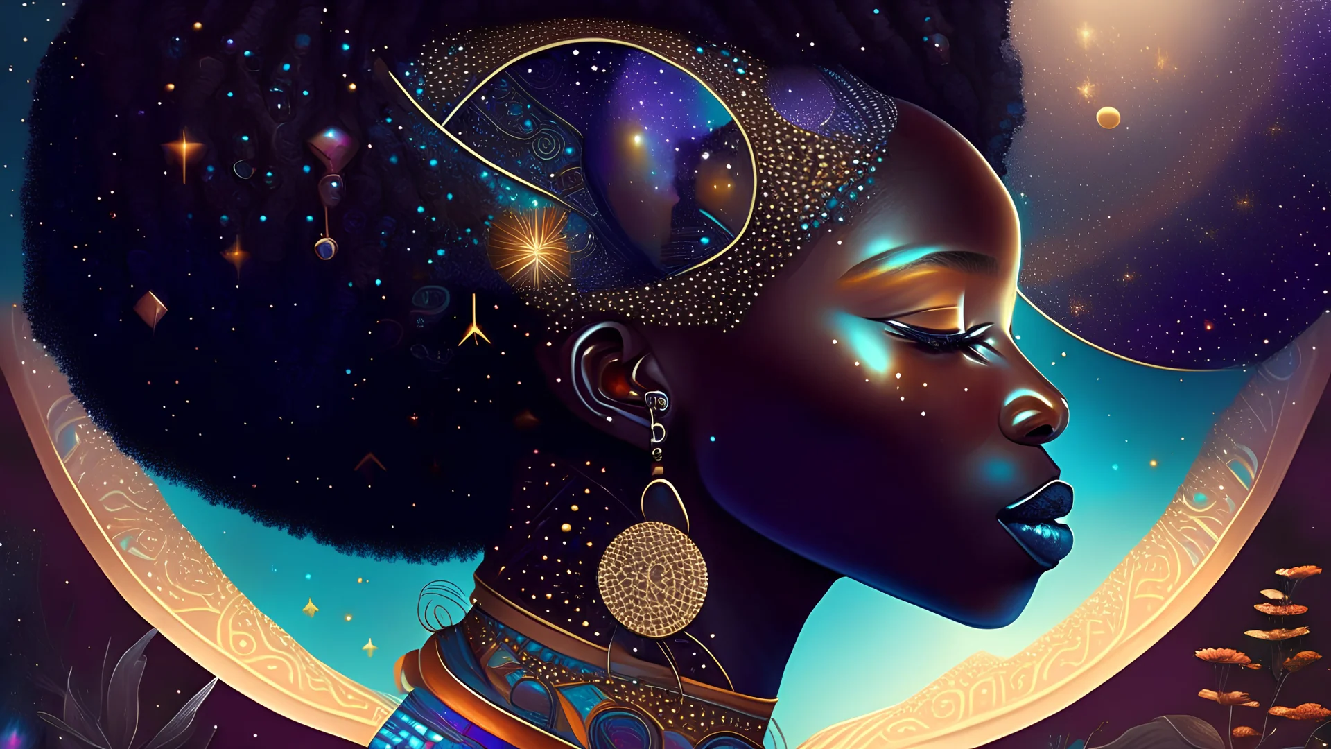 Craft an Afrofuturistic poetry collection that contemplates the relationship between humanity, the cosmos, and African ancestry, offering a unique perspective on existential questions.