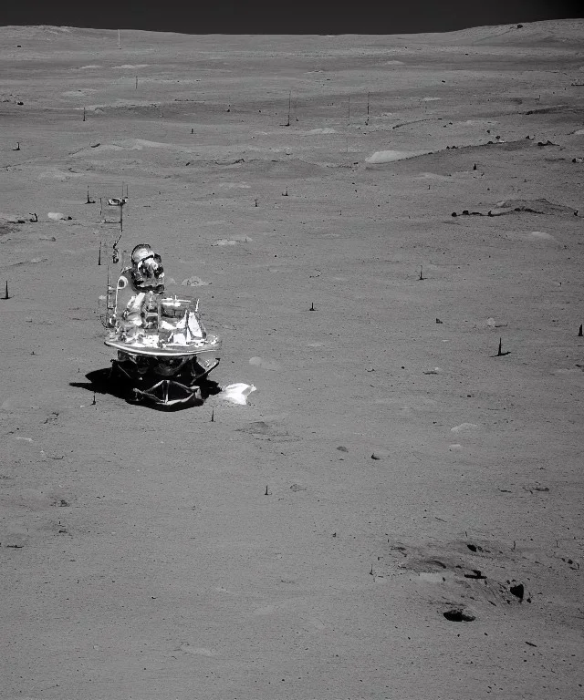 Scary robot on the lunar surface