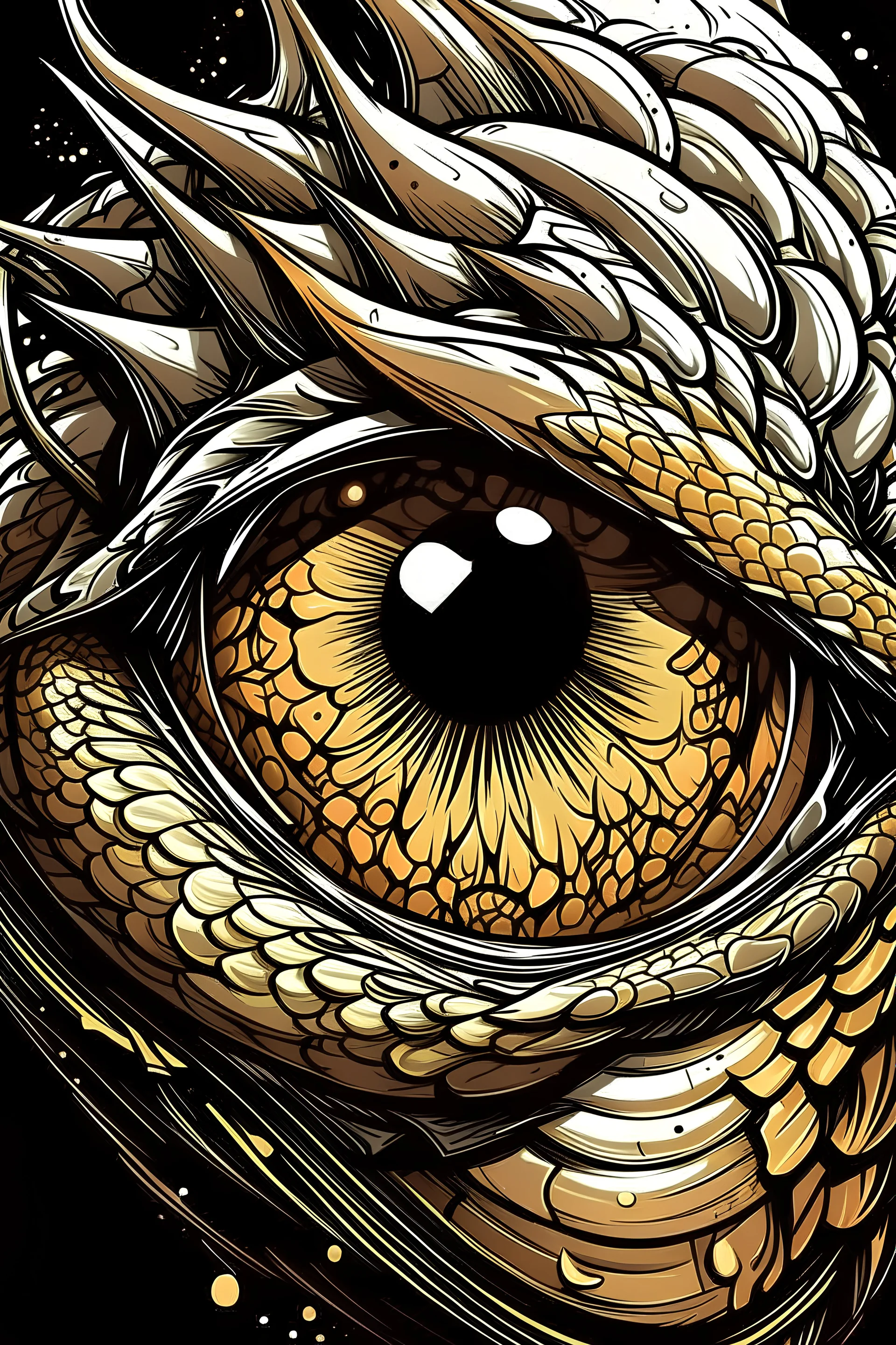 the eye of a dragon in manga style