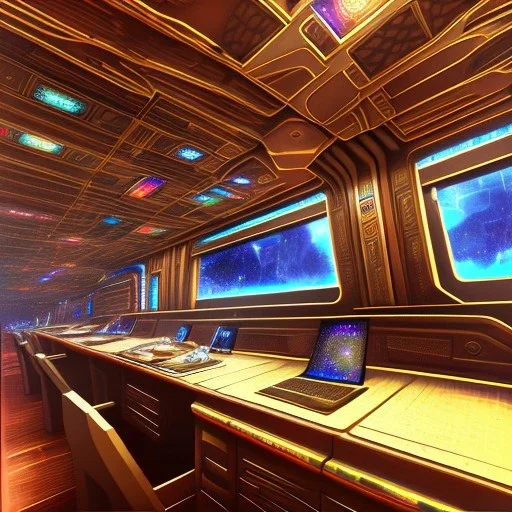 interior of a galactic ship, command post, 64K, hyperdetailed, intricate