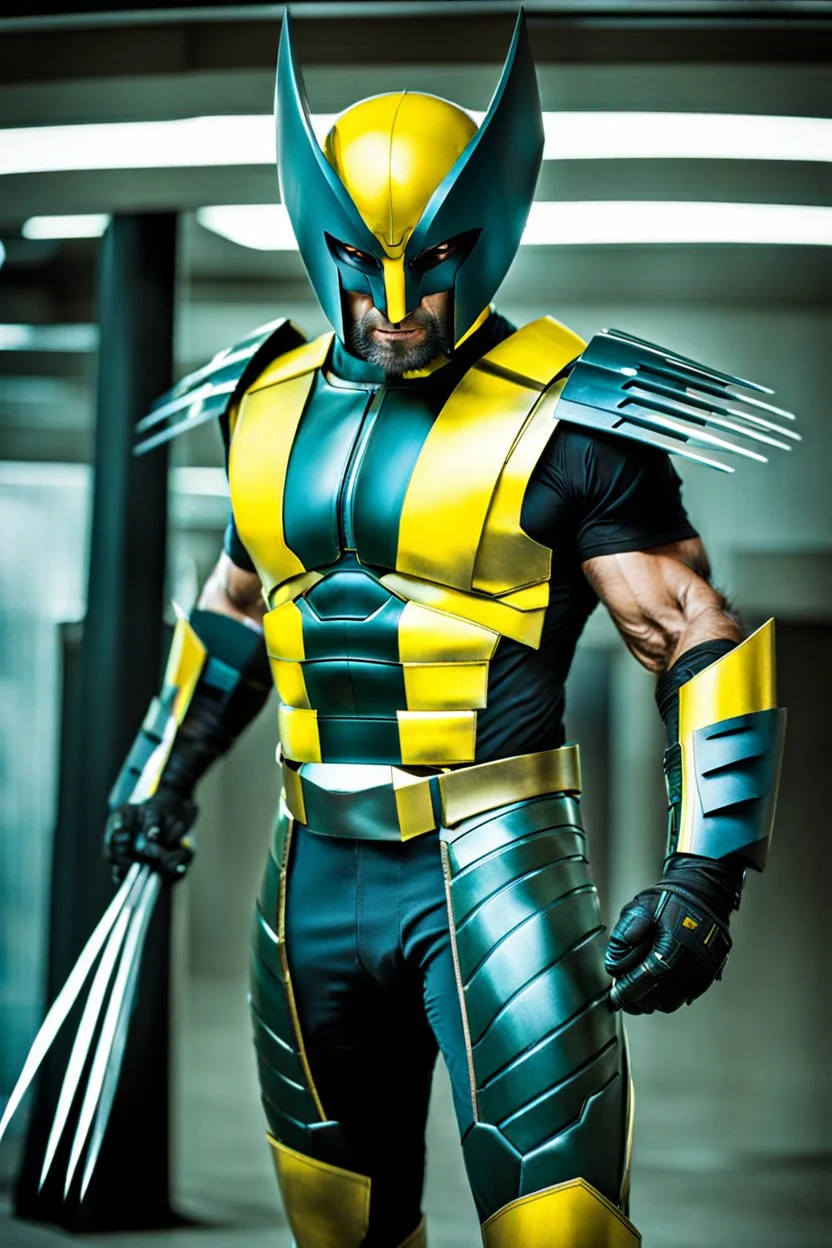 Wolverine in futuristic armor, photograph