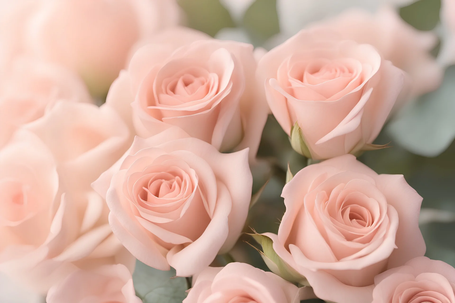 hd photography, bunch of pastel pink roses, pastel rose background, dreamy , soft lighting,centered