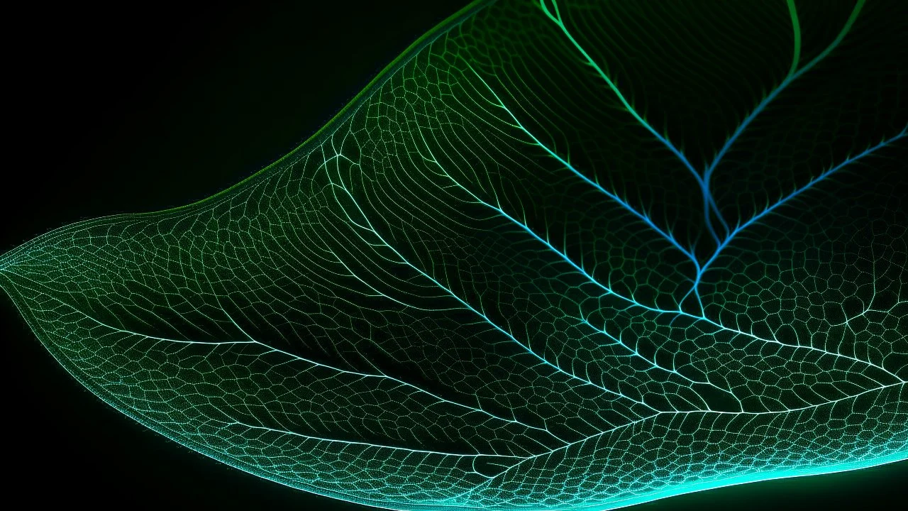 leaf zoom view in quantum physics style