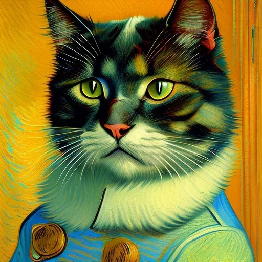 Portrait of a cat by Van Gogh