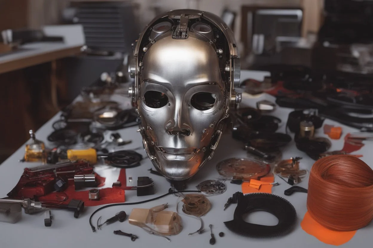 knolling cyborg head parts