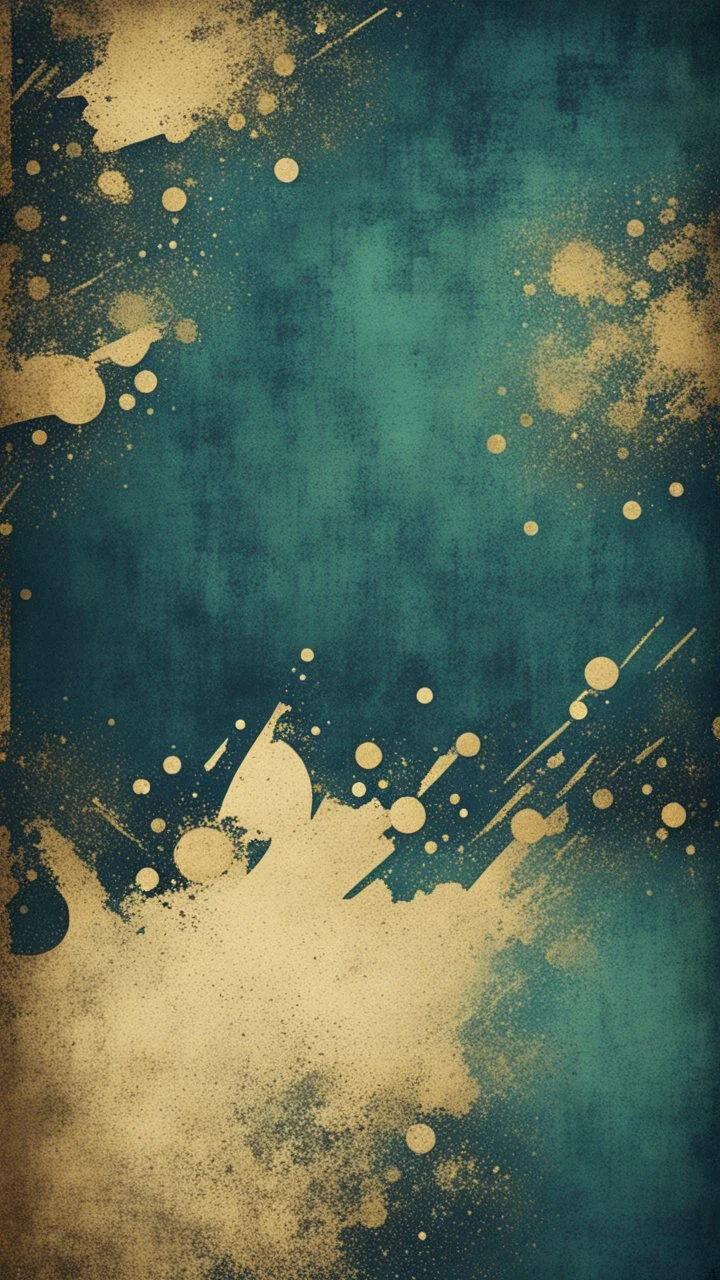 Hyper Realistic Green, Navy-Blue & Golden Abstract Retro Grungy Texture