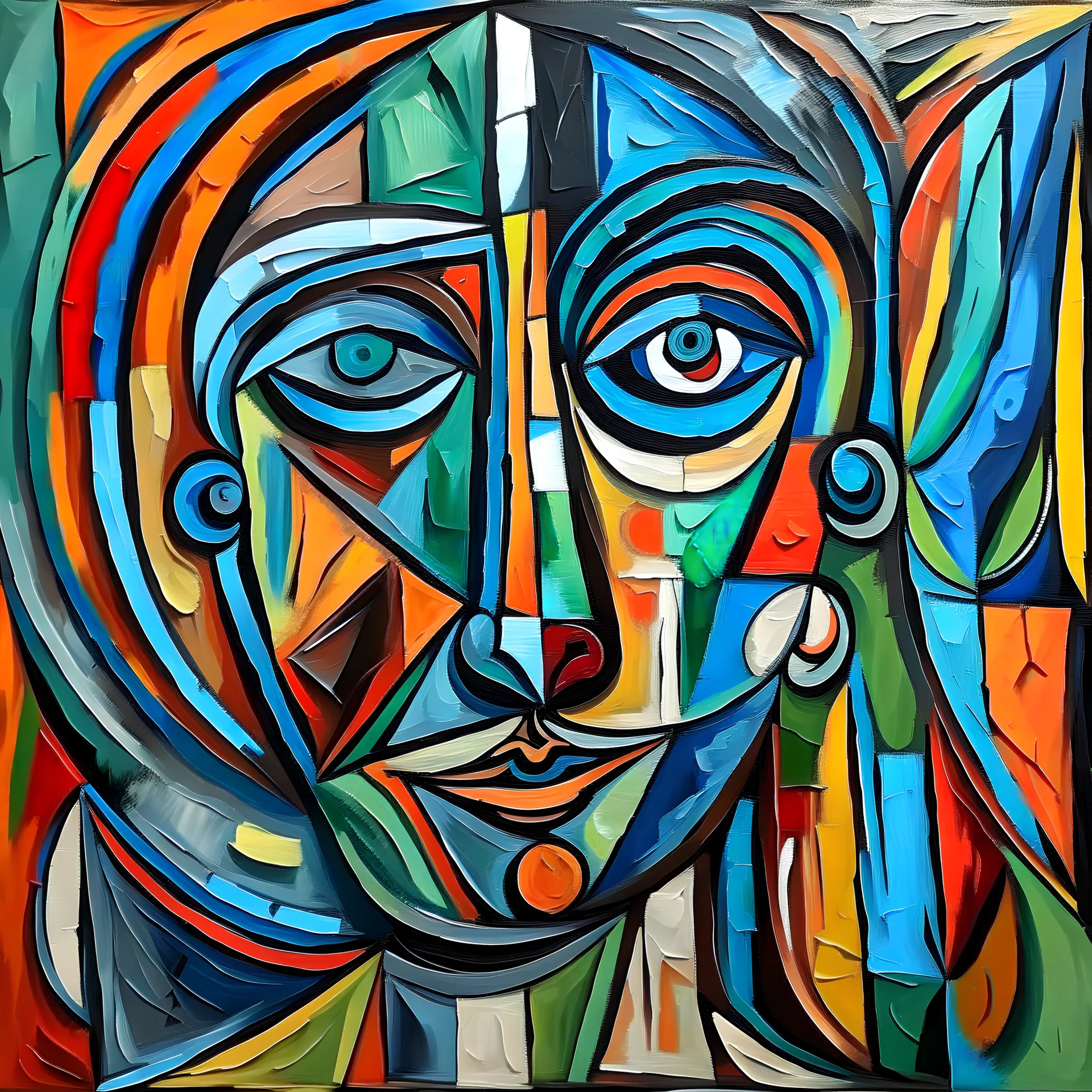 pablo picasso style portret painting cubism