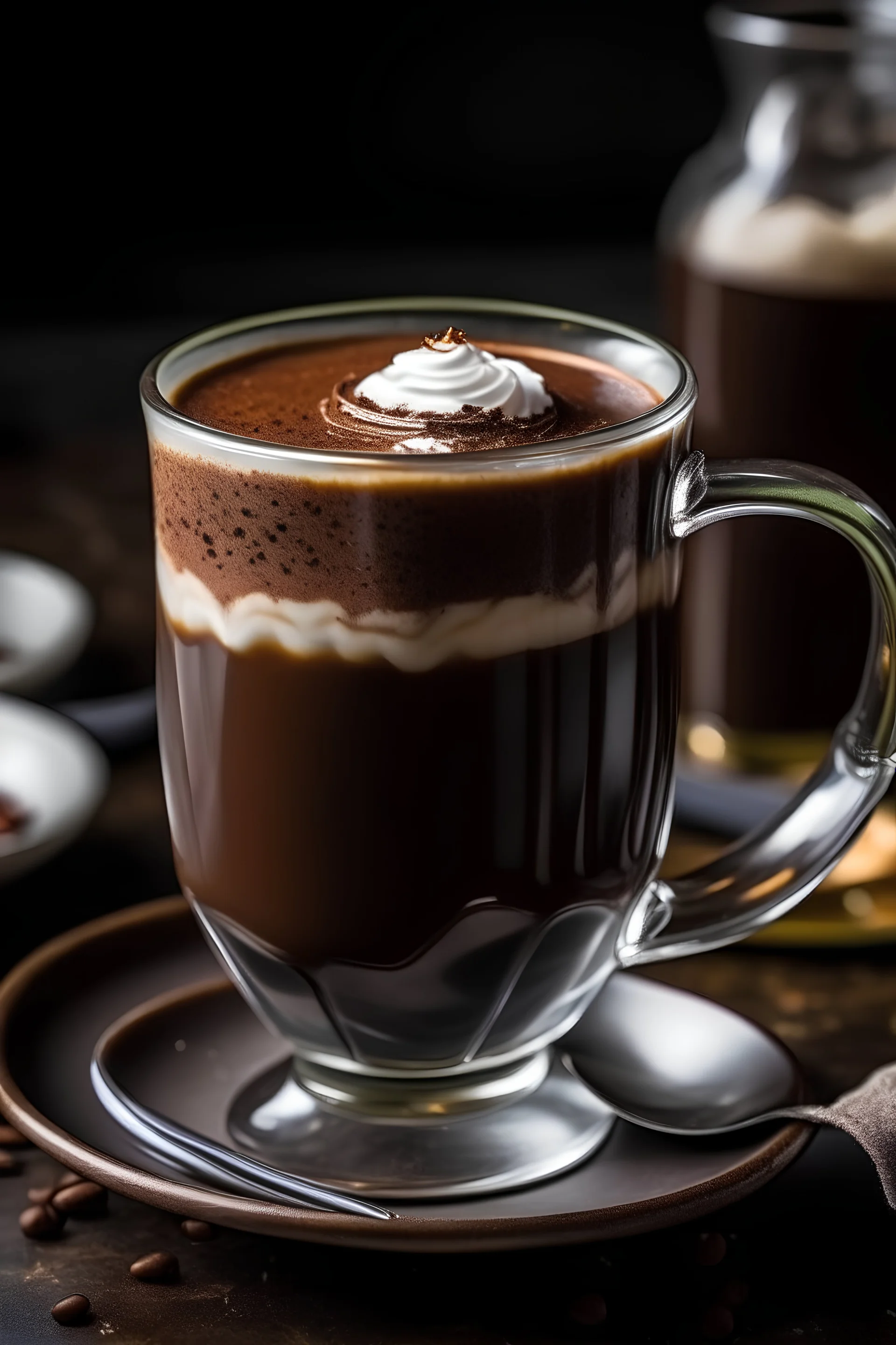 Hot chocolate in glass