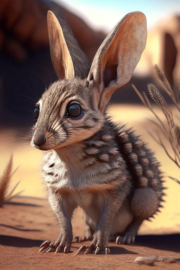 bighorn armadillo fawn skunk kitten wildcat,8k,unreal engine, very detailed, realistic, cinema 4D