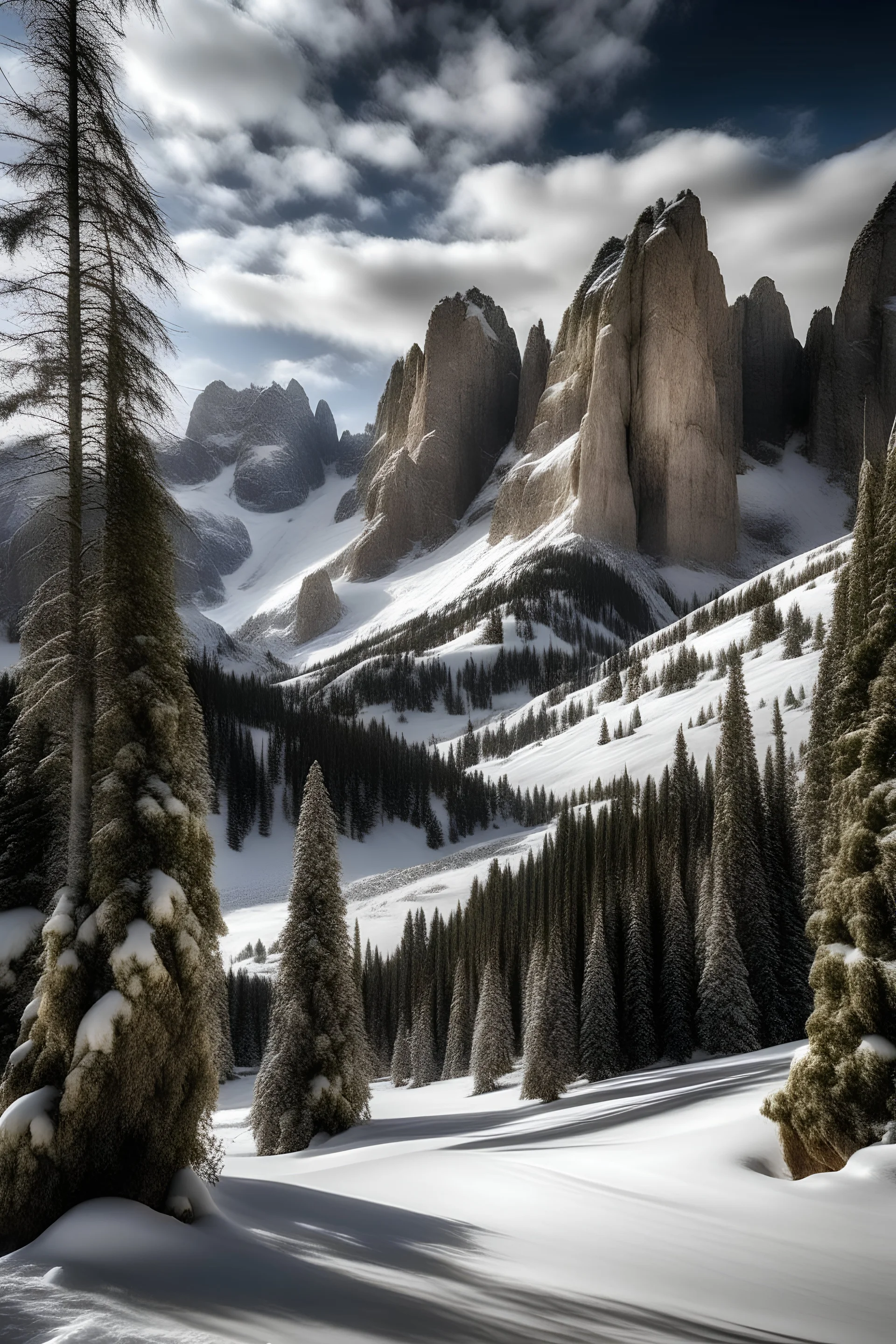 winterlandschaft in den dolomiten
