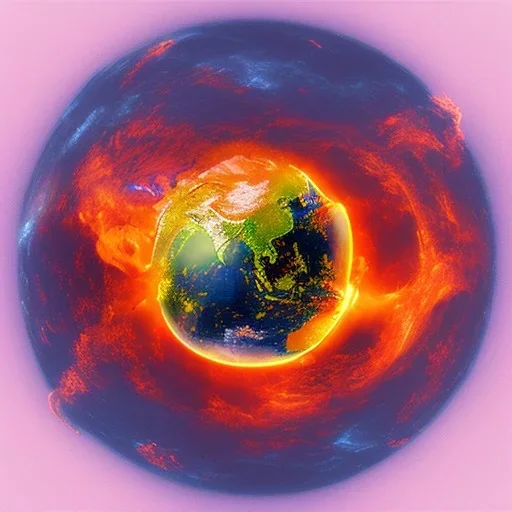 Painting of the earth when its burning