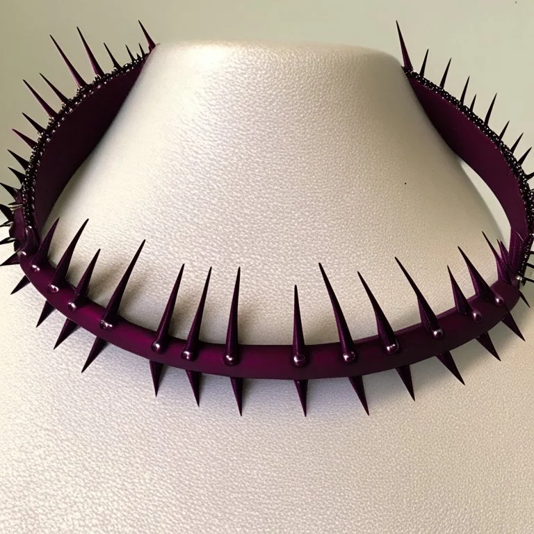 burgundy choker with spikes