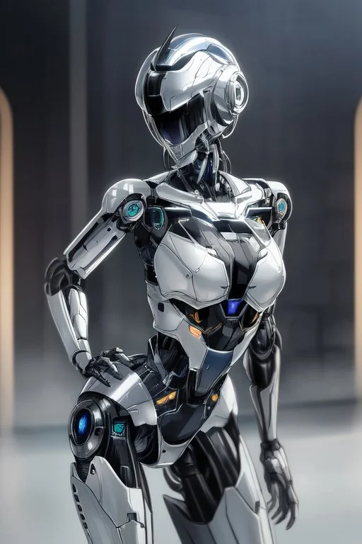a beautiful robot lady