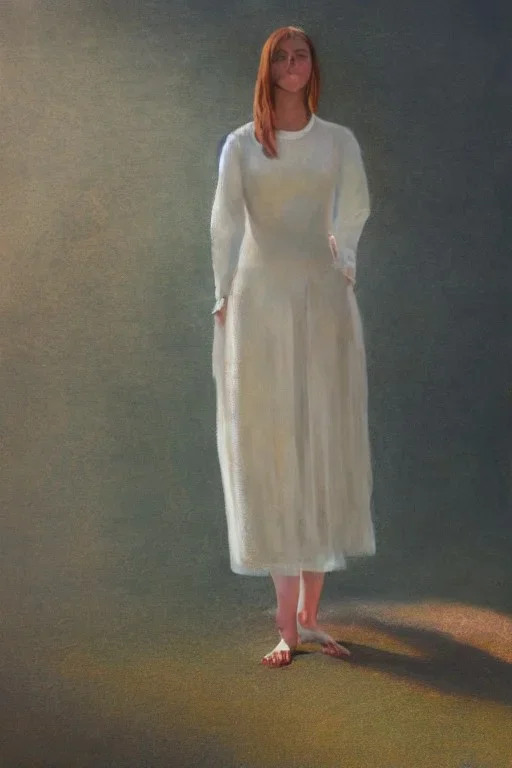 Full body portrait, painting, medium shot lady volumetric sunlight