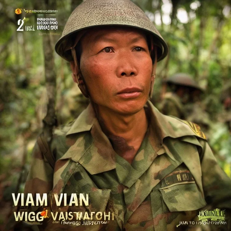 vietnam war. jungle. cd cover. bokeh. lens flare. warm lights. high detailed