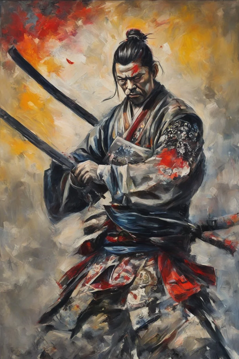 The dim witted Samurai - oil painting by the Dim Witted Samurai