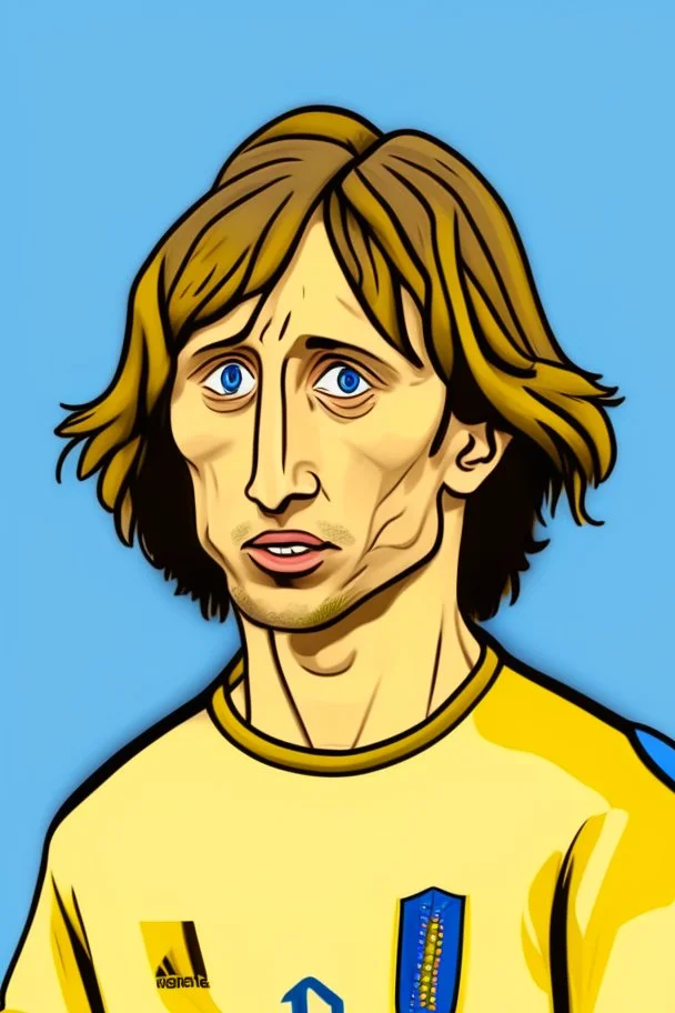 Mikhail Modric Ukrainian football player cartoon 2d