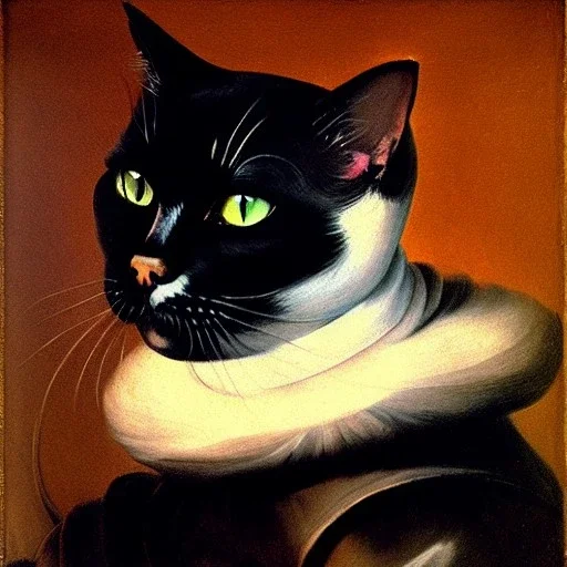 portrait of a cat by Diego Velázquez style