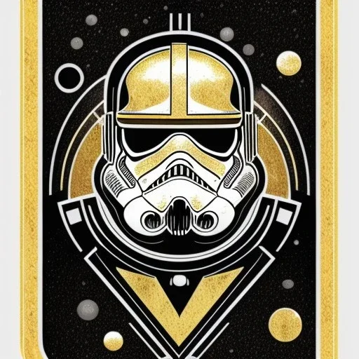 super embossed "STAR WARS" text, caption, shiny. gold and silver and black metallic, reflective, centered